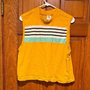 We The Free Mustard Sleeveless Top with Stripes